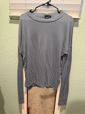 Mono B Long Sleeve Crewneck Top in Slate